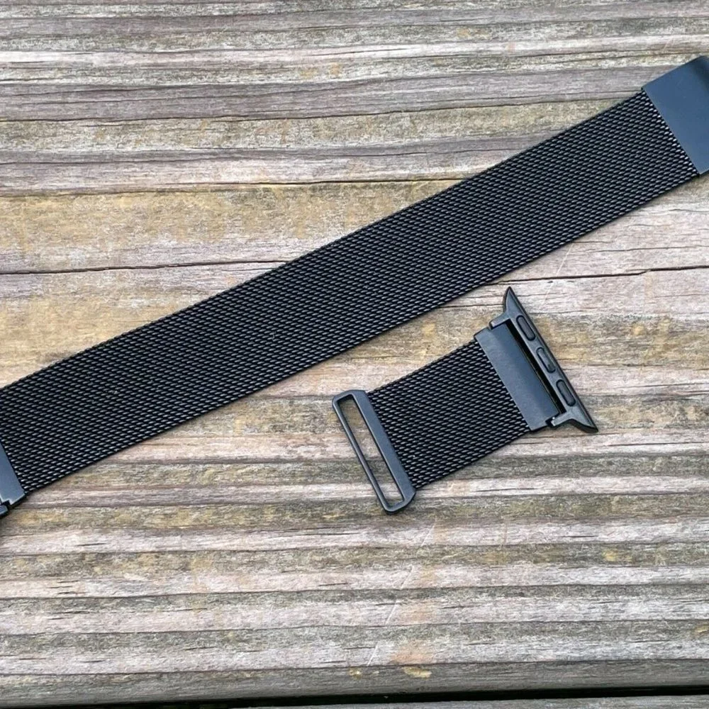 Unbranded Replacement Band For iWatch Apple Black Mesh Chain Strap Size 38-40mm